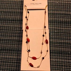 Ann Taylor double strand gem necklace. New